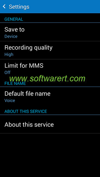 samsung phone voice recorder app settings