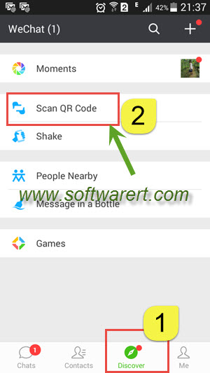 scan qr code using wechat on android phone
