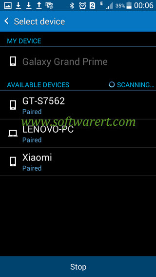 select and connect device via bluetooth from samsung mobile phone