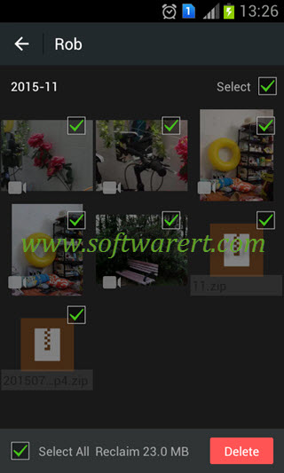 select and delete multiple or all files in wechat for android
