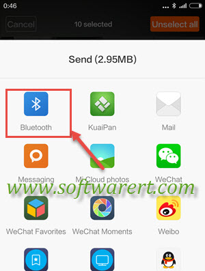 send files via bluetooth from xiaomi or redmi mobile phone