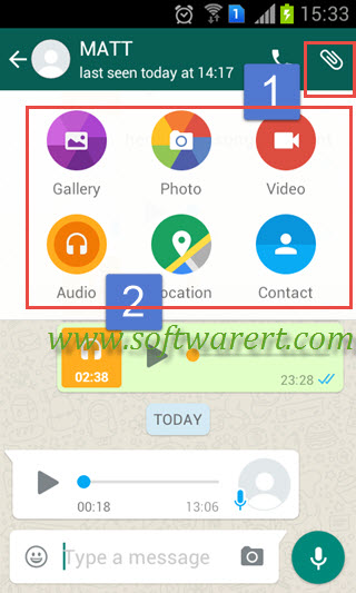 share files in whatsapp chat on android phone