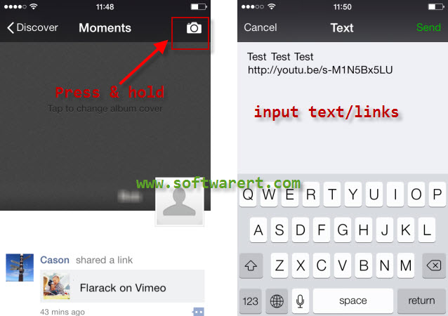 share links in wechat moments on mobile phone
