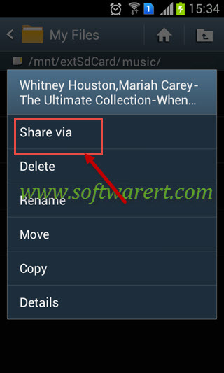 share music from file manager on android