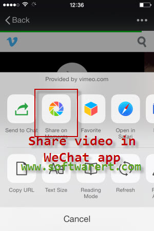 share video in wechat moments