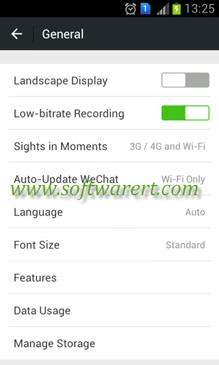 wechat general settings on android mobile