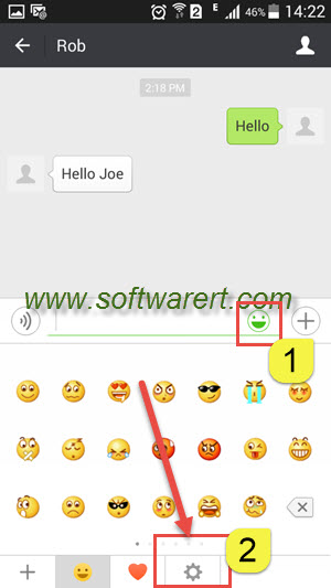 access wechat sticker settings on android phone